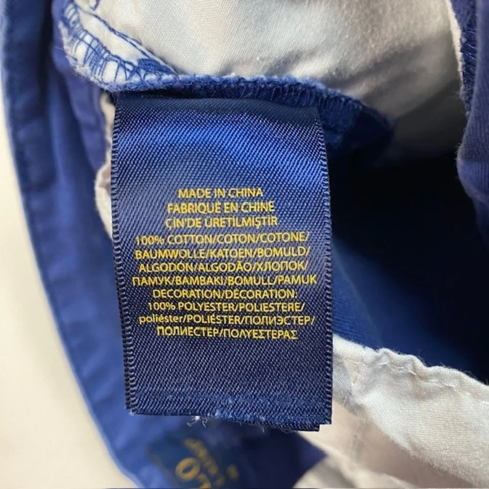 Polo Ralph Lauren Boys‎ Blue Nautical Flag Embroidered Chino Shorts Size 14